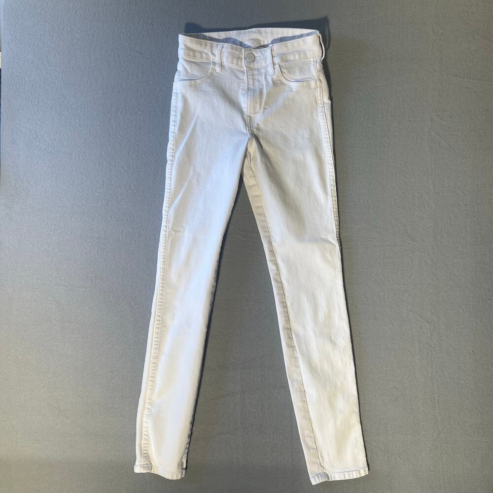 H&M &Denim White Skinny Jeans Women's Size 25 Reguler Waist Ankle Length Stretch
